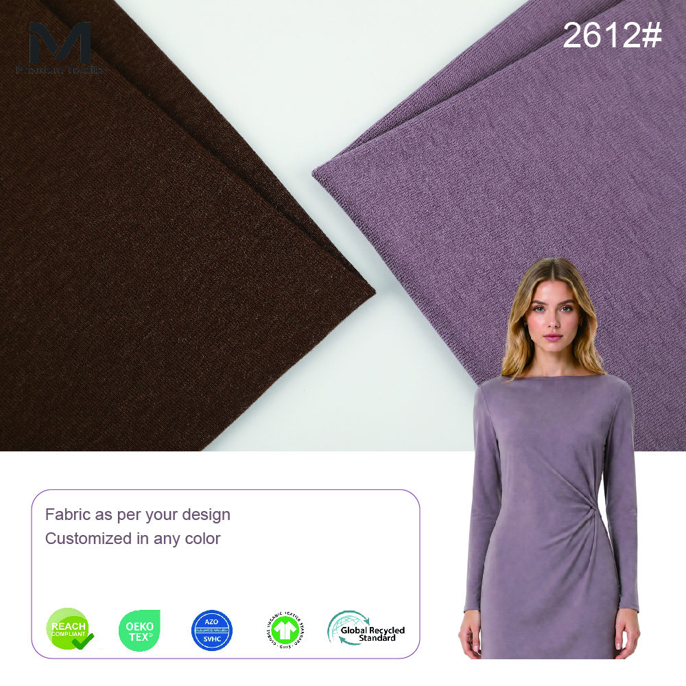 GOTS Certified Buttery Soft Sustainable Lyocell Wool Jersey Fabric For Comfortable Skin Friendly Loungewear And Pajamas 2612#