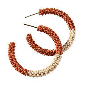 Shan India Women's Bohemian Glass Seed Bead Hoop Earrings Handmade New Model Jewelry Lead/Cadmium/AZO Free Safe Parties Gifts - Product Image 3