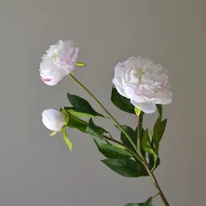 Faux 3-Headed Peony Plant Real Touch Artificial Flower for Christmas Mother's Day Manufactured to Look Feel like the Real Thing