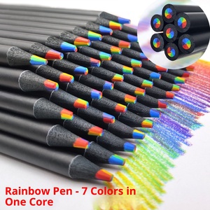 Màu đen gỗ cầu vồng bút <span class=keywords><strong>7</strong></span> màu lõi nước hòa tan in kỹ thuật số <span class=keywords><strong>Gradient</strong></span> Sáng tạo quà tặng trẻ em màu bút chì HM-0023 - Product Image 2