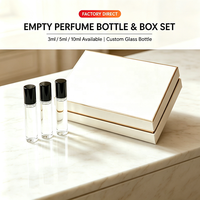 Mini flacons pulvérisateurs en verre transparent vides de 3 ml, 5 ml, 10 ml pour parfum de poche avec emballage de luxe en boîte noire en papier