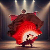 Éventail de danse chinoise Yangge haut de gamme, nouveau style, dégradé rouge vif, pour performance adulte et d'âge moyen