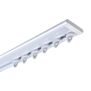 Système de <span class=keywords><strong>rail</strong></span> de <span class=keywords><strong>rideau</strong></span> en aluminium à montage au plafond en gros avec bande lumineuse LED encastrée, solution d'éclairage pour fenêtres de maison - Product Image 3