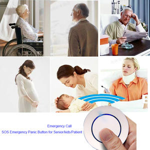 Télécommande sans fil <span class=keywords><strong>6V</strong></span> 433Mhz à 1 bouton rond, bouton panique SOS sonnette EV1527 Type d'apprentissage par puce - Product Image 3