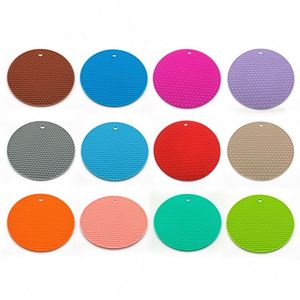 Hot <b>Pads</b> Non-slip Silicone Heat Insulation <b>Pads</b> Round Honeycomb Multipurpose Drying Mat Pot Holders Heat Resistant Coasters Triv - Product Image 1