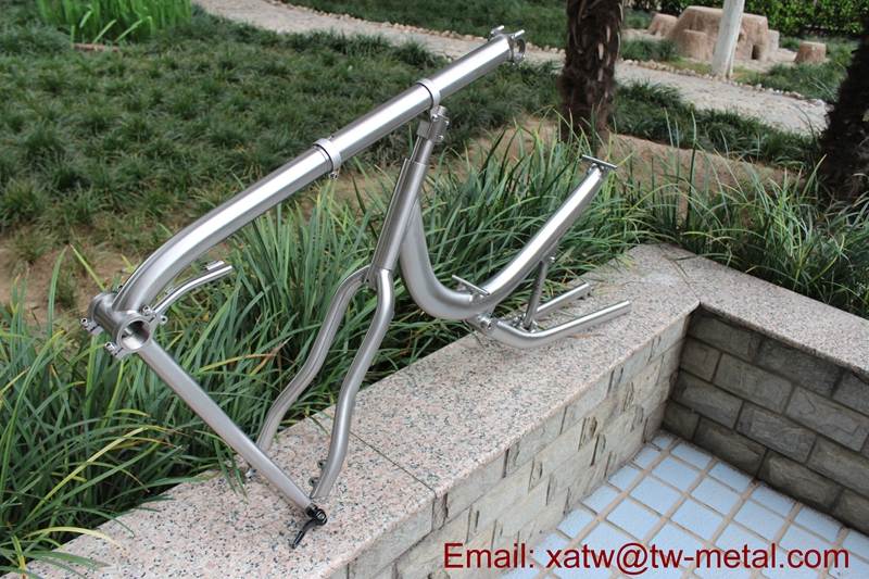 Titanium Recumbent bike frame suspension Ti suspension Recumbent with thru axle dropout titanium recumbent suspension