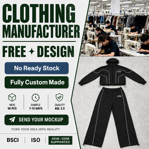 Custom 2 Piece <b>Tracksuit</b> Set Black Hooded Jacket Wide Leg Pants <b>White</b> Piping OEM Logo Wholesale Clothing Manufacturer - Product Image 1