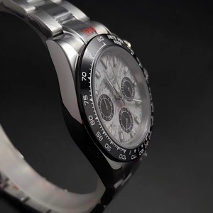 Montre chronographe à quartz pour hommes, 39mm, boîtier en acier, lunette en céramique noire, verre saphir avec mouvement VK63 - Product Image 2