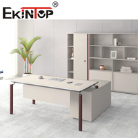 Ekintop bureau de direction blanc mélamine en forme de L bureau à domicile