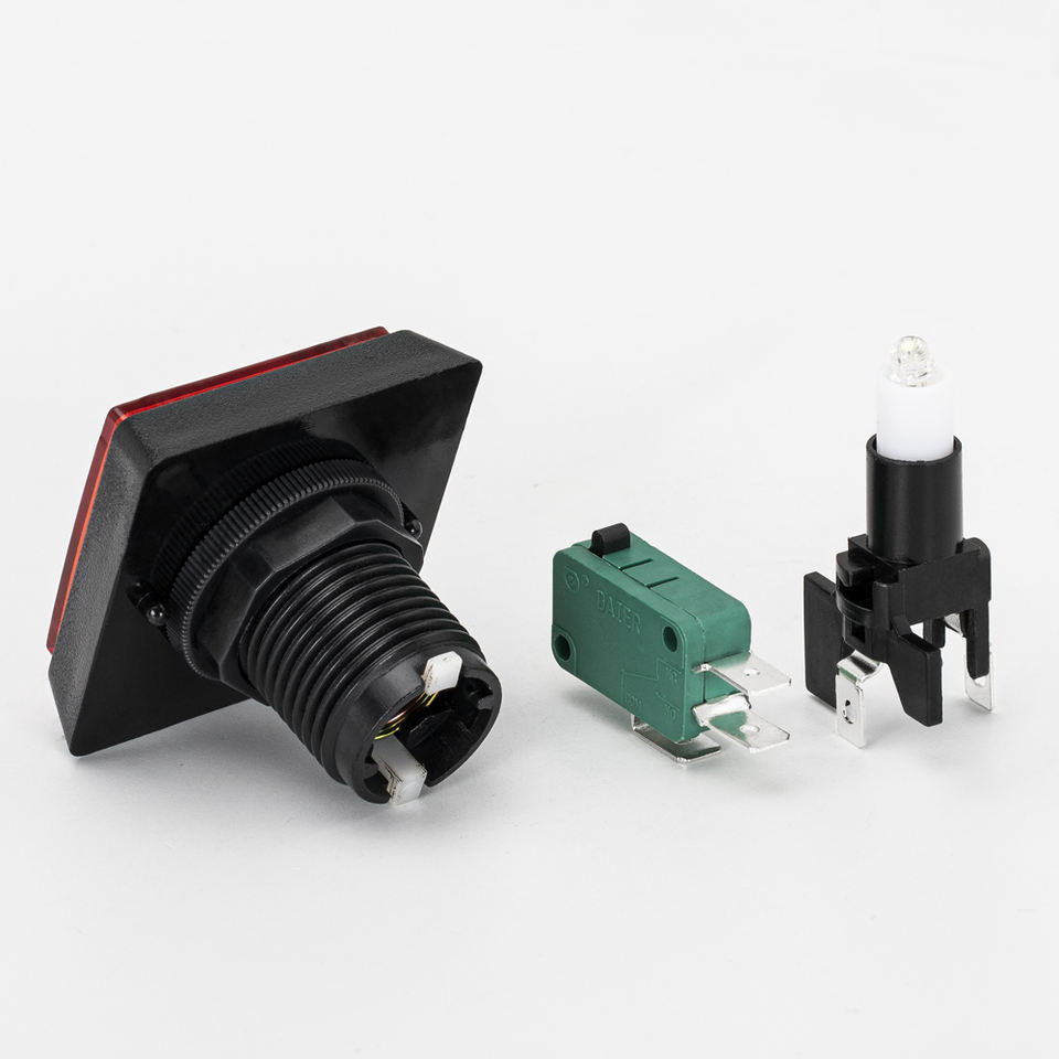 Wenzhou Push Button Switch Electrical Big Square Arcade Lanboo Push Button Arkade Switch 15 Amp With Multiple Led Color