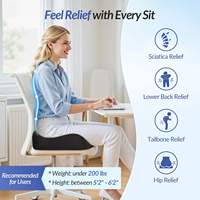 Coussin de siège ergonomique en mousse à mémoire de forme haute densité pour soulager la sciatique, les maux de dos, les hémorroïdes et les douleurs du coccyx, avec base antidérapante pour siège de voiture