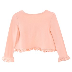 Boléro de ballet pour filles, manches longues, à volants, avec nœud sur le devant, cardigan court, haut d'échauffement de danse - Product Image 5