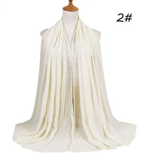 Sombrero de Chifón con Pedrería y Perlas para Mujer, Color Puro, Estilo Musulmán - Product Image 3