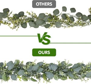 LY 5.5ft Guirlande d'Eucalyptus Artificielle Argent Dollar Verdure Vignes <span class=keywords><strong>Chemin</strong></span> <span class=keywords><strong>de</strong></span> <span class=keywords><strong>Table</strong></span> pour Graduation et Pâques Fausse Guirlande <span class=keywords><strong>de</strong></span> Printemps - Product Image 3