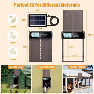 Modern Automatic Chicken Coop <b>Door</b> Aluminum Electric <b>Door</b> Opener LCD Screen Timer Light <b>Sensor</b> Remote Control 4 Working Modes - Product Image 6