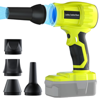 Souffleur turbofan QIYUN 350W, mini souffleur à air comprimé avec batterie Ryobi 18V, vitesse de ventilation élevée pour usage domestique et automobile