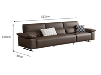 Ensemble de canapés de salon de luxe minimaliste italien haut de gamme en cuir véritable inclinable et modulable pour appartement/maison