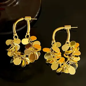 Модные геометрические Асимметричные серебряные иглы с блестками золотые U-образные серьги для женщин