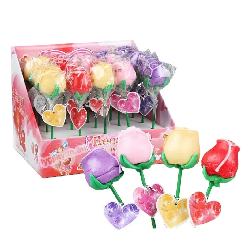 Petites sucettes faites à la main, bonbons en forme de rose, avec une variété de couleurs