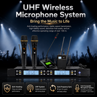 Système de microphone sans fil UHF 4 canaux UGX-4G avec 4 microphones de conférence à col de cygne - Ensemble de microphones de podium professionnels pour bureau