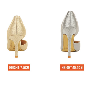 Zapatos de Tacón Alto Color Dorado, Elegantes para Oficina, Otoño 2025, Tendencia en Tacones, Zapatos de Mujer, 10.5 cm, Super Altos (8 cm o más), PU Seda - Product Image 5