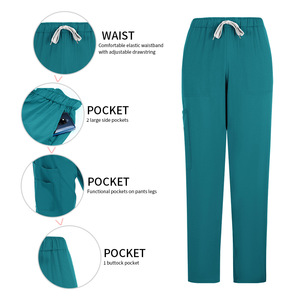 Women Scrub Set Moisture Wicking Split Uniform Hospital Workwear Teal Blue Navy Black Sizes S XXL - Product Image 4