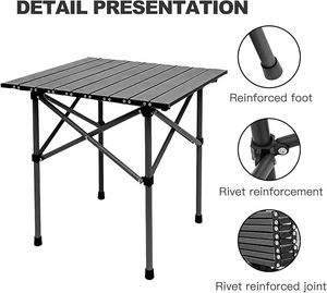 Hot Bán Xách Tay Nhôm Có Thể Gập Lại Trọng Lượng Nhẹ Không Thấm Nước Cắm Trại Gấp Bảng Cuộn Hàng Đầu Mang Theo Túi Dã Ngoại Du Lịch BBQ Ngoài Trời - Product Image 4