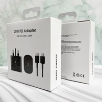 Chargeur mural ignifuge Type-C PD 25W réel avec sortie 5V/1A pour Note 10, 15/16 et appareils USB-C