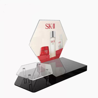 Support de présentation de rouge à lèvres en acrylique blanc avec logo personnalisé pour les magasins de beauté et les diffusions en direct