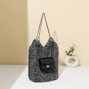 Borsa a Mano Artigianale da Donna in Stile Antico con Tasca a Rete, Catena, Grande Capacità, Design Casual e Personalità Unica - Product Image 3