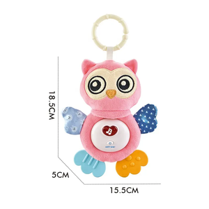 Bébé doux Animal poupée dessin animé hibou en peluche jouet musical de dentition apaisant confort en peluche sommeil jouet pour bébé avec lumière sonore - Product Image 2