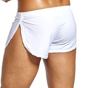 Shorts de <span class=keywords><strong>pyjama</strong></span> pour hommes en soie glacée tricotée, ODM, décontractés, sexy, respirants, taille basse, avec fentes latérales - Product Image 5