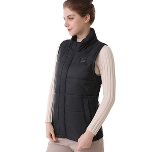Gilet chauffant électrique pour l'extérieur, col montant, noir, tailles S-6XL, couleur unie, vêtements chauds pour femmes et hommes - Product Image 1