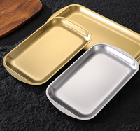 RVS rechthoekige serveerschaal, metalen dienblad voor opslag, barbecue, dessert, snack, fruit, hotel, keuken, feest, presentatie
