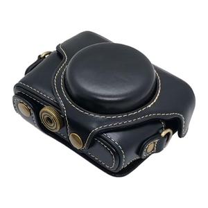 Vente en gros à prix réduit pour Sony <span class=keywords><strong>RX100</strong></span> M7 / <span class=keywords><strong>RX100</strong></span> VII : Étui de protection intégral rétro en cuir végétalien pour appareil photo avec sangle - Product Image 2