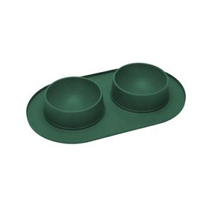 Mangkuk Anjing Ganda Silikon Food Grade dengan Logo Kustom, Dilengkapi 2 Sisipan Stainless Steel yang Dapat Dilepas, Alas Anti-Selip untuk Kemudahan Pembersihan - Product Image 3