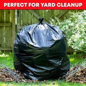 Heavy Duty 33-55 Gallon Black Trash Bags Large Plastic <b>Garbage</b> Bags for Commercial Lawn Leaf Usage - Product Image 2