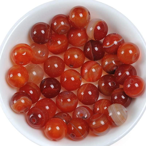 Natural Red Striped Banded <strong>Agate</strong> Energy Stone Healing Power for Jewelry Making DIY Round Loose <strong>Bead</strong> - Product Image 6