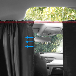 Cortina divisoria para interior de coche, hilo de primavera de tejido denso negro para filas delanteras y traseras, cortina de privacidad para parasol - Product Image 1