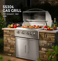 Heavy Duty Premium Intégré Intégré En Acier Inoxydable 304 Cuisine Extérieure Maison Garden Party 32 Pouces Gaz LPG NG BBQ Grill De Cuisson