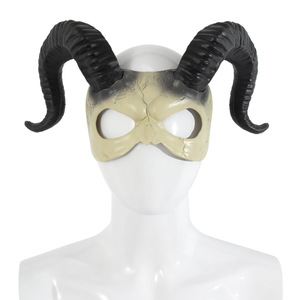 Halloween White Devil corno mezza faccia <span class=keywords><strong>maschera</strong></span> <span class=keywords><strong>personaggio</strong></span> delle vacanze Dress up Performance di scena - Product Image 5