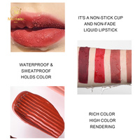 Lápiz Labial Líquido Mate de Terciopelo con Logotipo Personalizado de Fábrica OEM ODM, Venta al por Mayor, Resistente a las Manchas, Antiadherente, Brillo Labial Impermeable