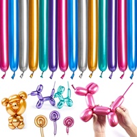 100 pièces 260 Ballons géants écologiques pour modelage DIY, longs, métalliques, arc-en-ciel, chromés et torsadés