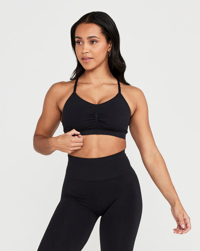 2PCS Yoga Set Women Seamless Fitness Clothing Sportswear Gym Leggings Padded Push-up Strappy Sports Bra Sports Set Tracksuit