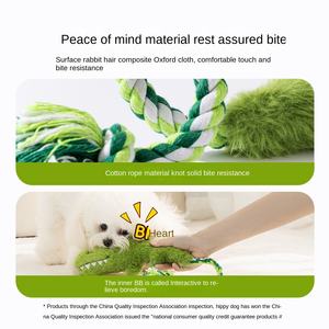 Hondenspeelgoed Crazy Zoo Krokodilpatroon Pluche Interactief touwtrekken Touwknopen Bijtbestendig bijt speelgoed - Product Image 4