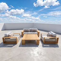 Ensemble de meubles d'extérieur en teck, table et chaises de jardin pour villa, parc, hôtel, sièges d'extérieur