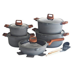 Geling - Batterie de cuisine chinoise en <span class=keywords><strong>aluminium</strong></span> moulé sous pression, 15 pièces, antiadhésive, saine, pour camping, vente en gros - Product Image 6