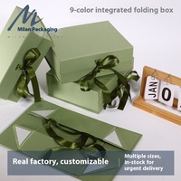 Boîte Cadeau Vide en Carton de Qualité pour Vente en Gros, Pliable avec Nœud Fait Main, pour Gâteaux de Lune, Bonbons de Fête, Rangement de Mariage et Bougies, Style Milan