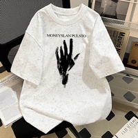 Camiseta de Manga Corta para Hombre, Estampado Gráfico, Corte Holgado, Cómoda para Actividades al Aire Libre, con Estampado de Letras, Cuello Redondo, Algodón Suave, Nueva Colección 2026