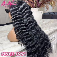 Cabello Humano Virgen Peruano Ondulado Profundo de 30 Pulgadas, Rizado Natural Indio, Full HD para Peluca, Encaje Transparente Sin Pegamento, Venta al Por Mayor